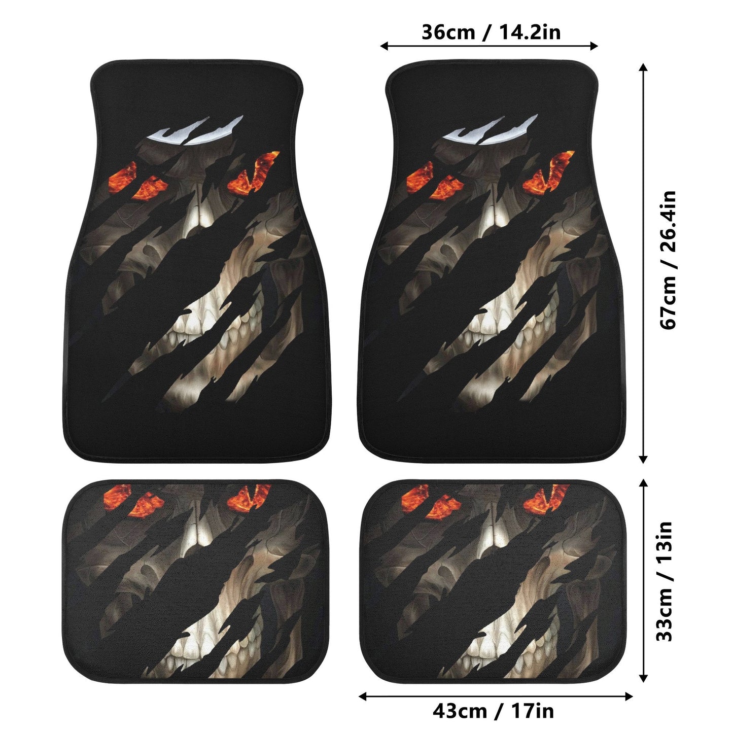 Horror Grim reaper skull Car Seat Cover car mat, Halloween death car seat cover mat ghost car seat protector covers mat skeleton car mats