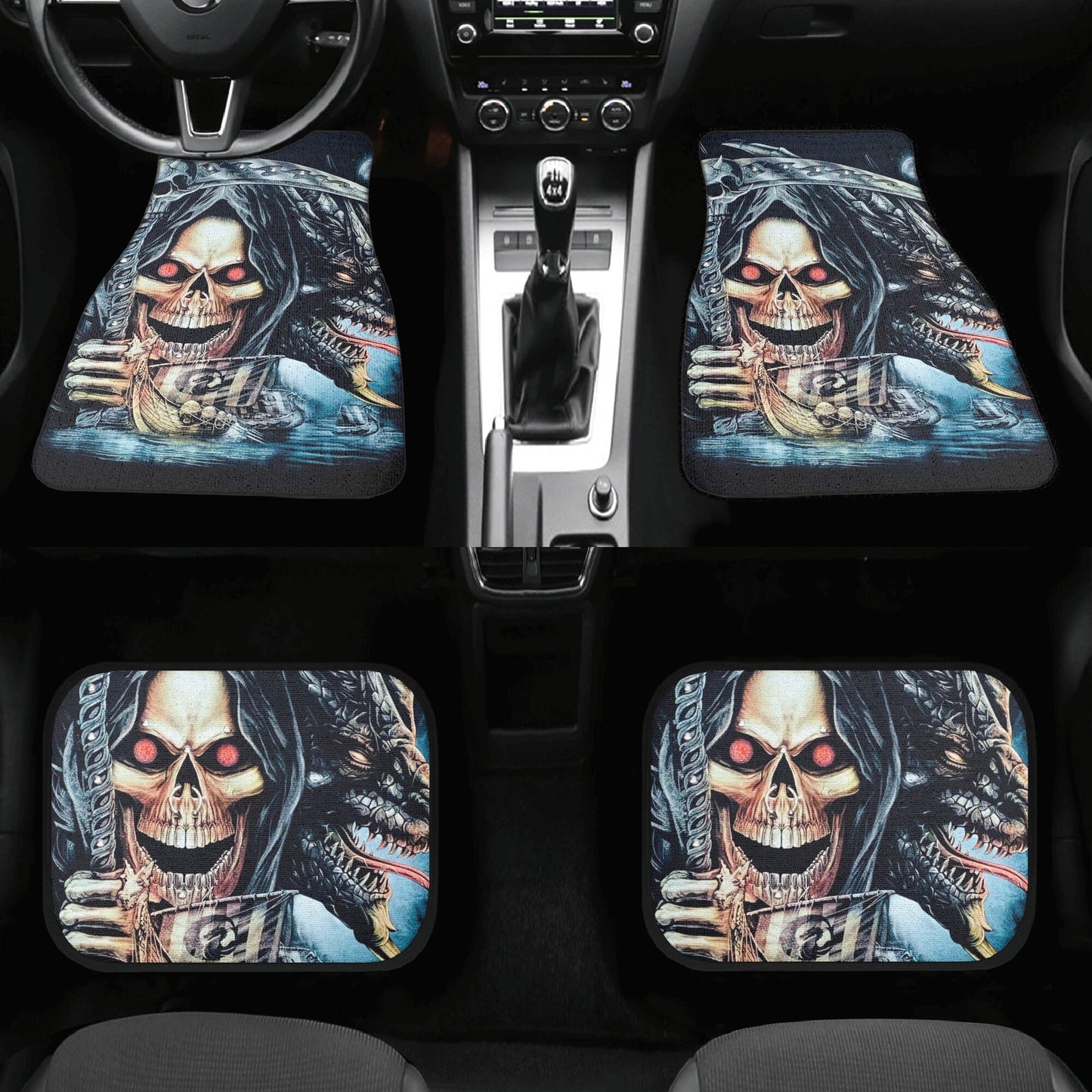 Skull Car Seat Cover car mat Halloween death seat cover mat ghost car seat protector cover Death skull mat skeleton car mat seat protector