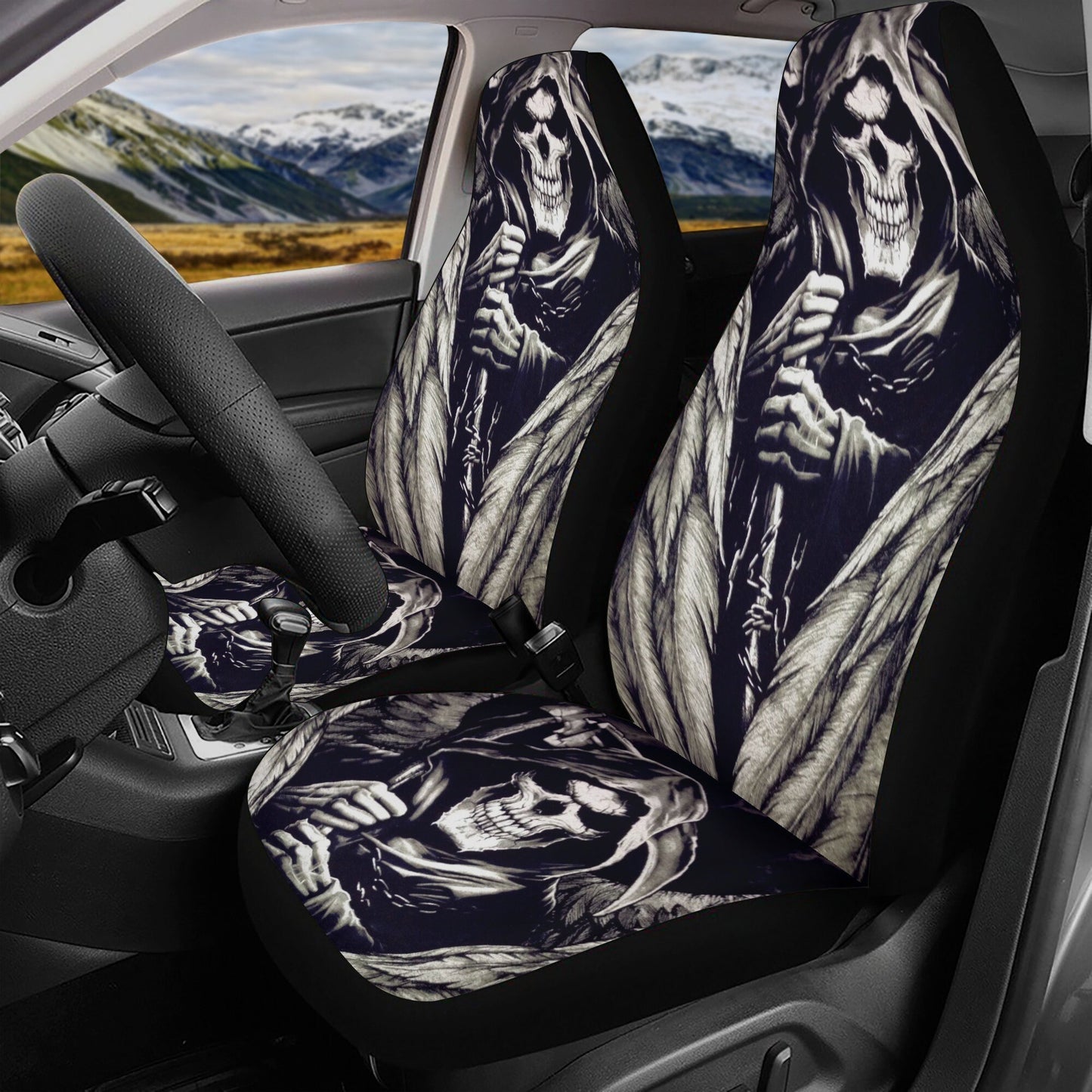 Skull Car Seat Cover car mat Halloween death seat cover mat ghost car seat protector cover Death skull mat skeleton car mat seat protector