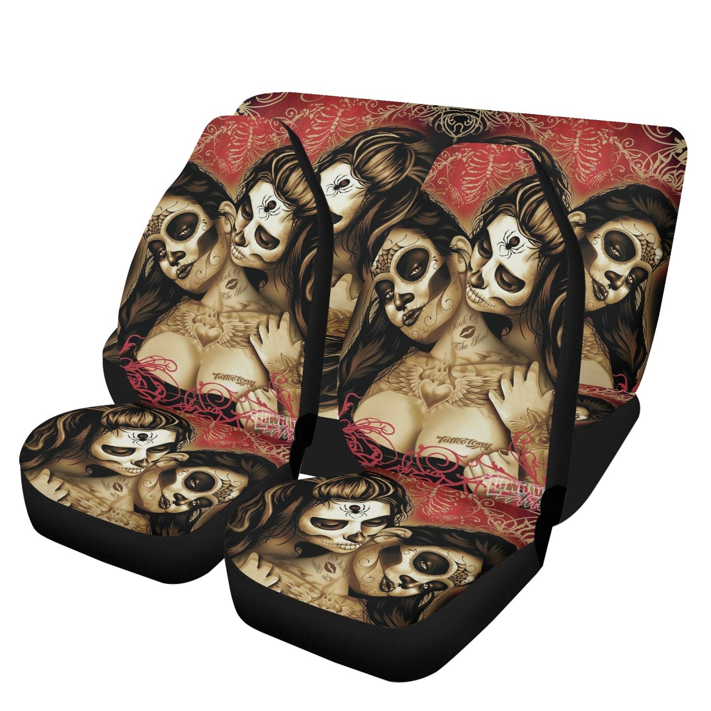 Girl Sugar skull Car Seat Covers car mat flower skull car seat protector Mexican skull girls car mat candy skull car accessories seat cover