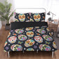 4pcs candy skull bedding duvet cover set, dia de los muertos skull bedding set, Mexican calaveras floral skull duvet cover pillow covers
