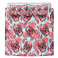 4pcs candy skull bedding set, skull duvet cover set, dia de los muertos skull bedding set, Mexican floral skull duvet cover pillow covers