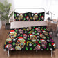 4pcs Christmas skull bedding set, Mery Xmas sugar skull duvet cover set dia de los muertos skull bedding set skull duvet cover pillow covers