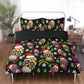 4pcs Christmas skull bedding set, Mery Xmas sugar skull duvet cover set dia de los muertos skull bedding set skull duvet cover pillow covers