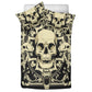 4pcs Horror skull bedding set, Gothic skeleton duvet cover set, Halloween skull bedding set, Grim reaper skull duvet cover pillow covers