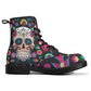 Sugar skull leather boots, day of the dead boots for men women sugar skull women's boots, candy skull women's boots, Calaveras leather boots