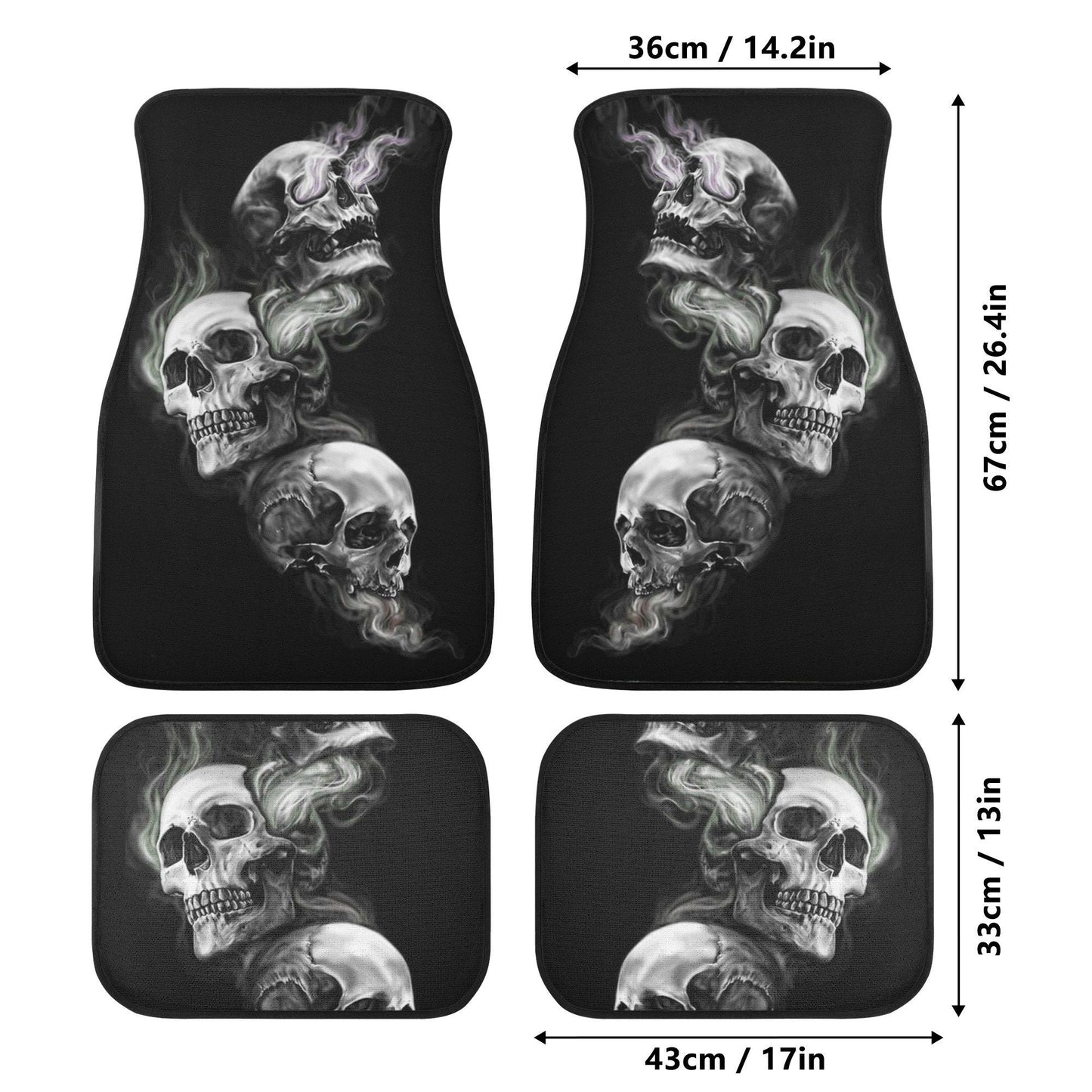 Gothic Skulls Car Seat Cover car mat Skeleton death seat cover mat Flaming skull car seat protector skull mat skeleton car mat seat tool