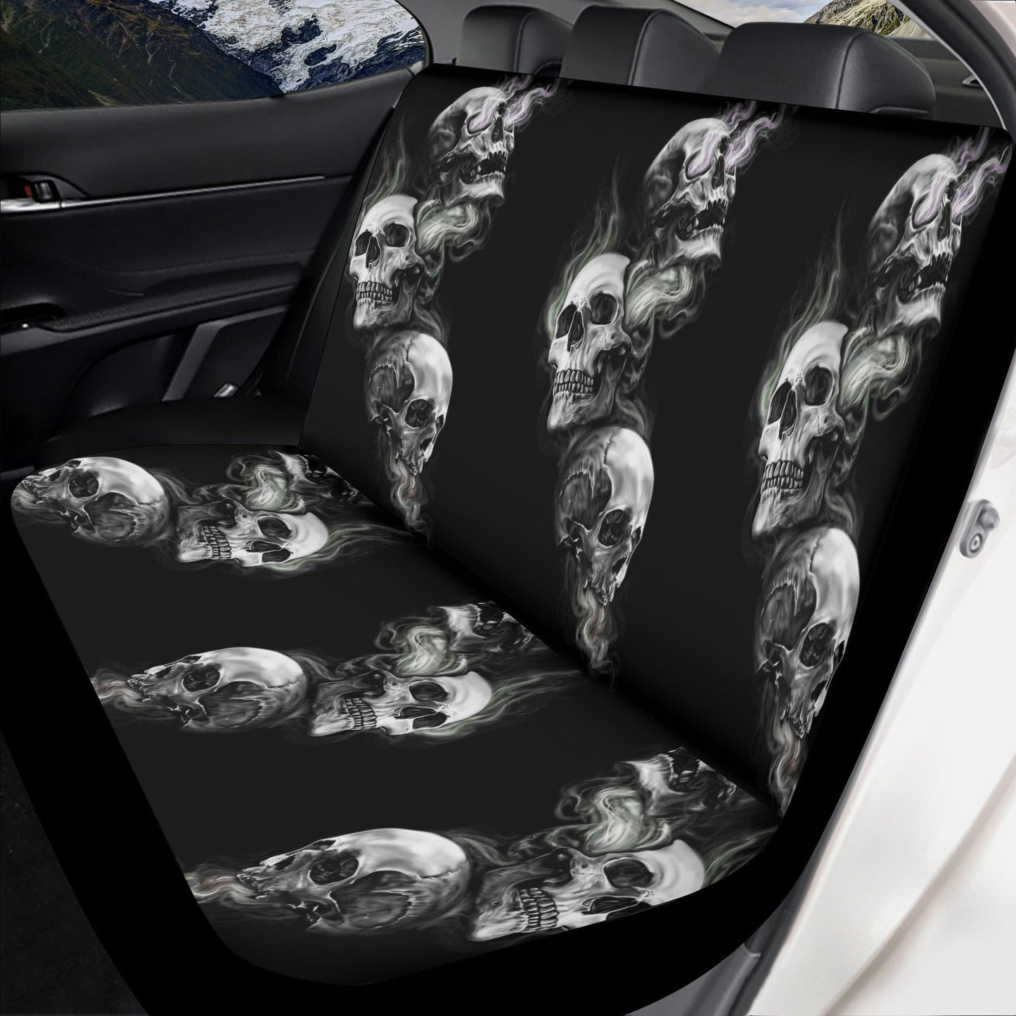 Gothic Skulls Car Seat Cover car mat Skeleton death seat cover mat Flaming skull car seat protector skull mat skeleton car mat seat tool