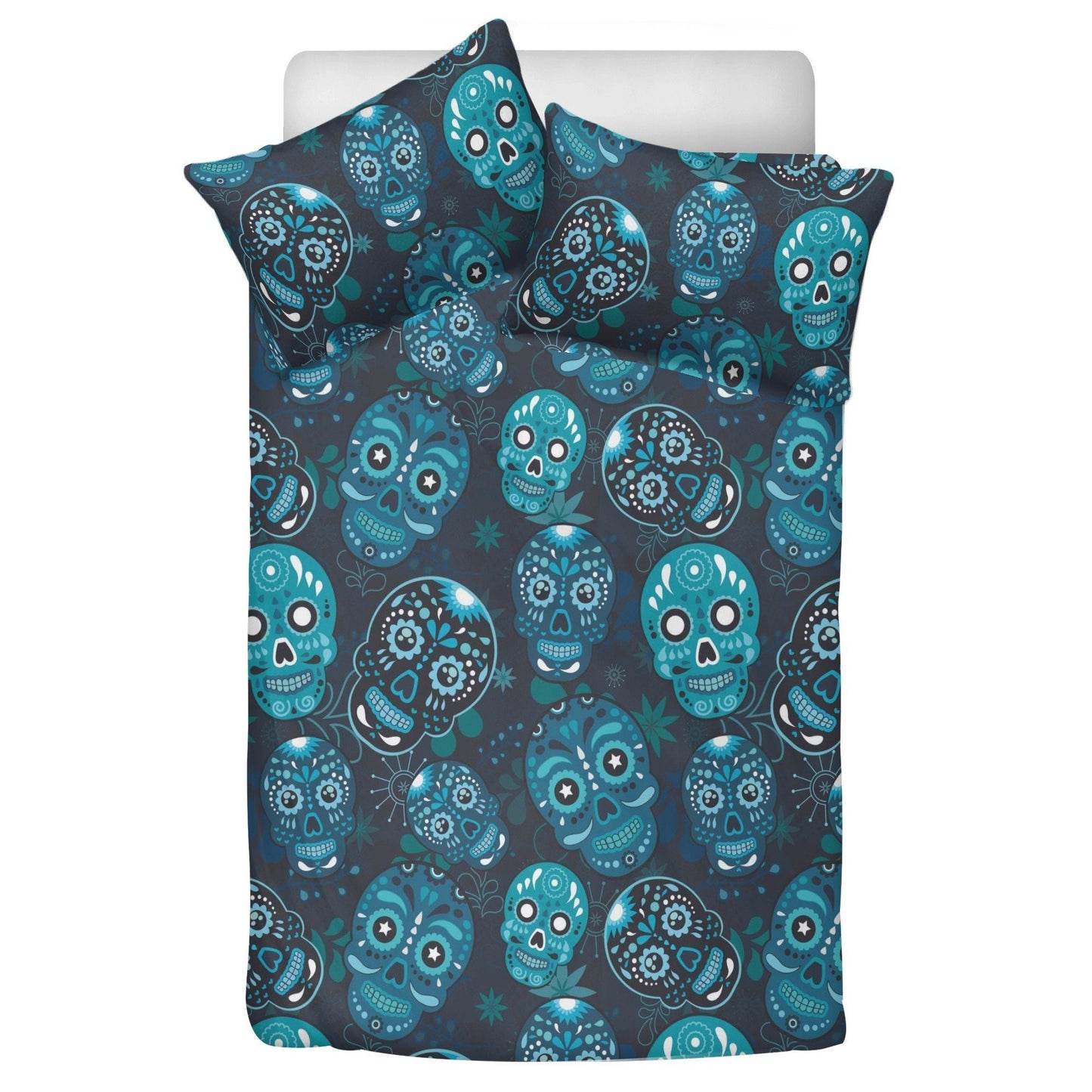 4pcs Mexican skull bedding duvet cover set, day of the dead skull bedding set, dia de los muertos sugar skull duvet cover set pillow covers