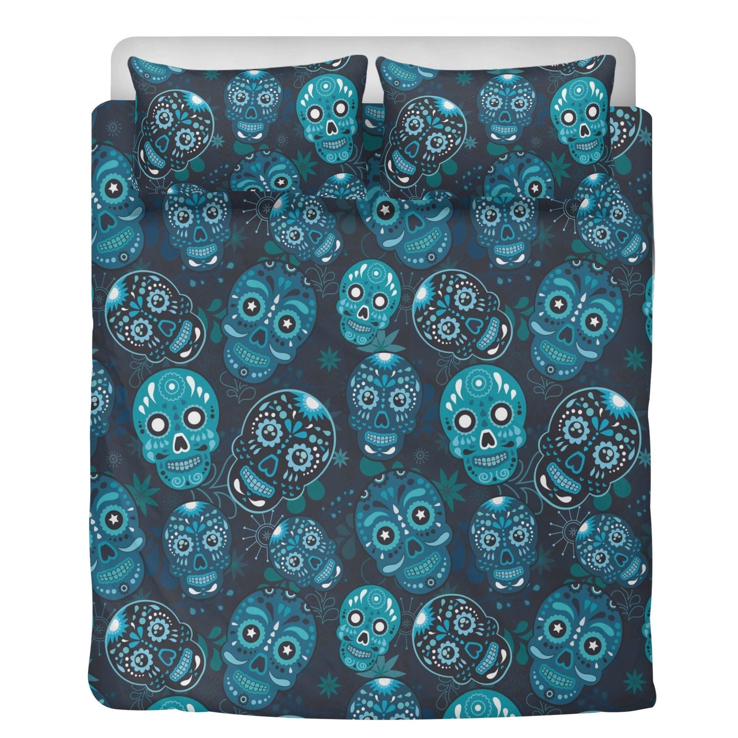 4pcs Mexican skull bedding duvet cover set, day of the dead skull bedding set, dia de los muertos sugar skull duvet cover set pillow covers
