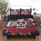 4pcs Floral sugar skull bedding duvet cover set, day of the dead skull candy skull bedding set, sugar skull duvet cover set pillow covers