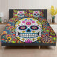 4pcs Floral sugar skull bedding duvet cover set, day of the dead skull candy skull bedding set, sugar skull duvet cover set pillow covers