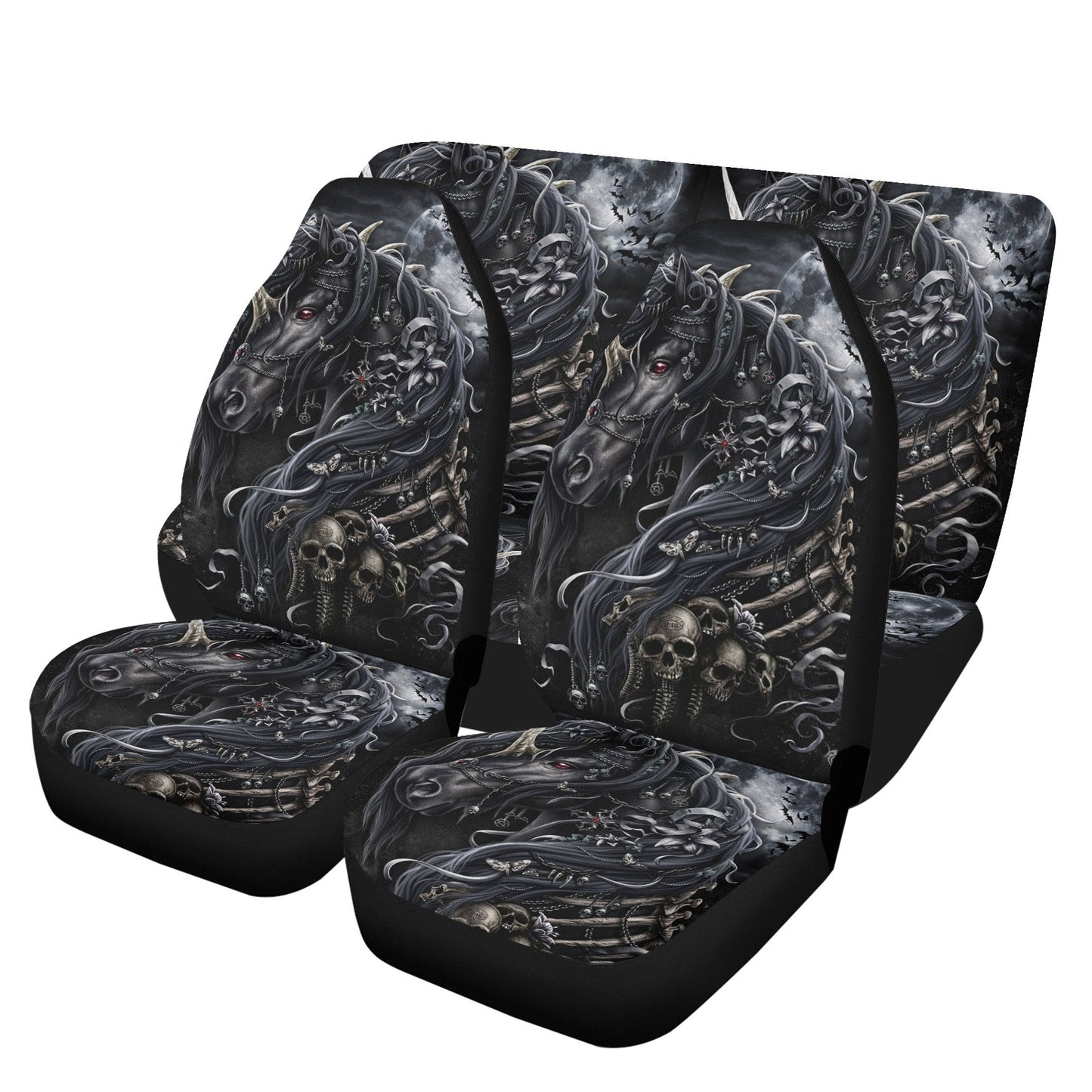 Horse Skull Car Seat Cover car mat Skeleton death seat cover mat Gothic horse skull car seat protector skull mat skeleton car mat seat cover