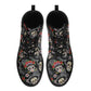 Day of the dead skull leather boots, sugar skull boots for men women skull women's boots candy skull combat boots Mexico gothic skull  boots