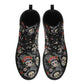 Day of the dead skull leather boots, sugar skull boots for men women skull women's boots candy skull combat boots Mexico gothic skull  boots
