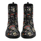 Day of the dead skull leather boots, sugar skull boots for men women skull women's boots candy skull combat boots Mexico gothic skull  boots
