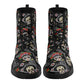 Day of the dead skull leather boots, sugar skull boots for men women skull women's boots candy skull combat boots Mexico gothic skull  boots