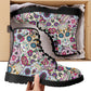 Day of the dead sugar skull leather boots, sugar skull boots for men women skull women's boots candy skull combat boots skull boots shoes