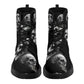 Halloween skull leather boots, Gothic skull boots for men women, Flaming skull women's boots skeleton boots, evil Bikers skull leather boots