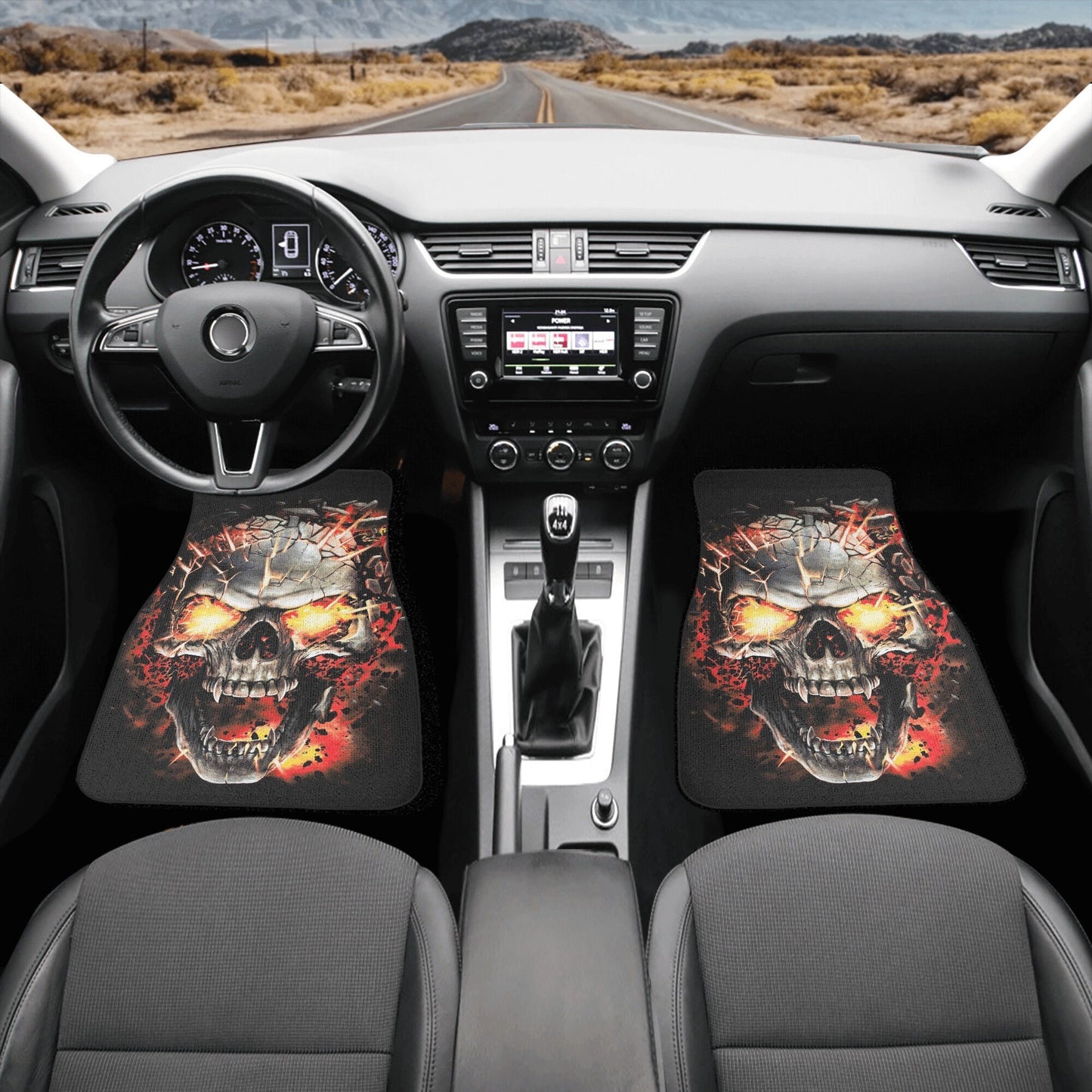 Flaming skull Car Seat Cover car mat Halloween skull seat cover mat ghost car seat protector cover Gothic mat skeleton car mat seat covers