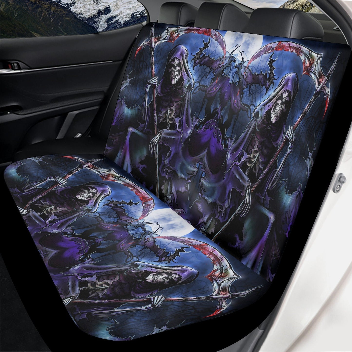 Grim reaper skull Car Seat Cover car mat skeleton skull seat cover mat ghost car seat protector cover Gothic mat skeleton car mat seat cover