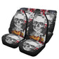 Skull Car Seat Cover car mat full set, Halloween car seat cover mat, Floral skull car mat, skeleton gothic skull car mat seat protector
