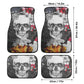 Skull Car Seat Cover car mat full set, Halloween car seat cover mat, Floral skull car mat, skeleton gothic skull car mat seat protector
