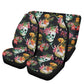 Skull Car Seat Cover car mat full set, Halloween car seat cover mat, Floral skull seat cover for car, gothic skull car mat seat protector