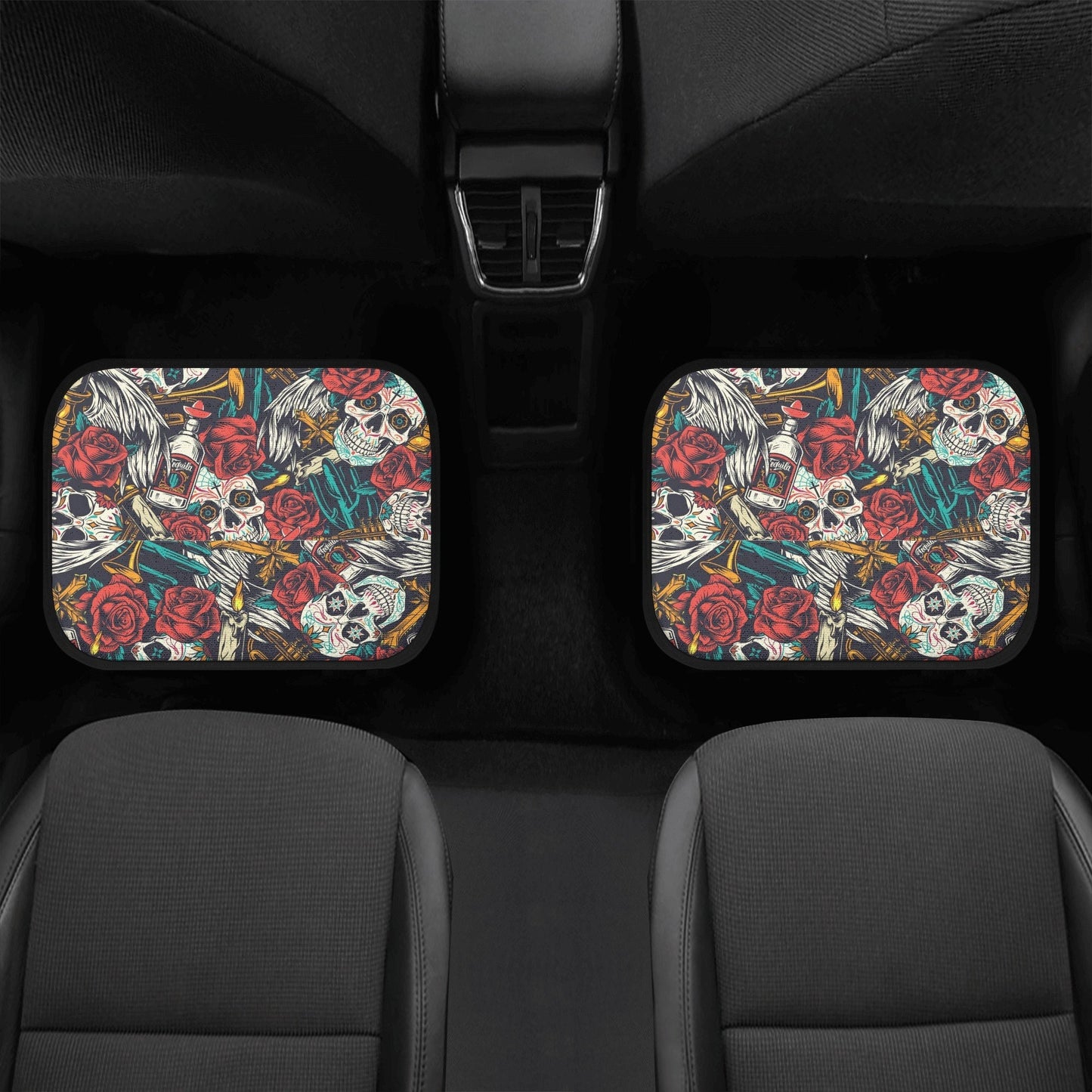 Flower Sugar skull Seat Covers for car mat flower skull car seat protector rose Mexican skull car mat candy skull car accessories seat cover