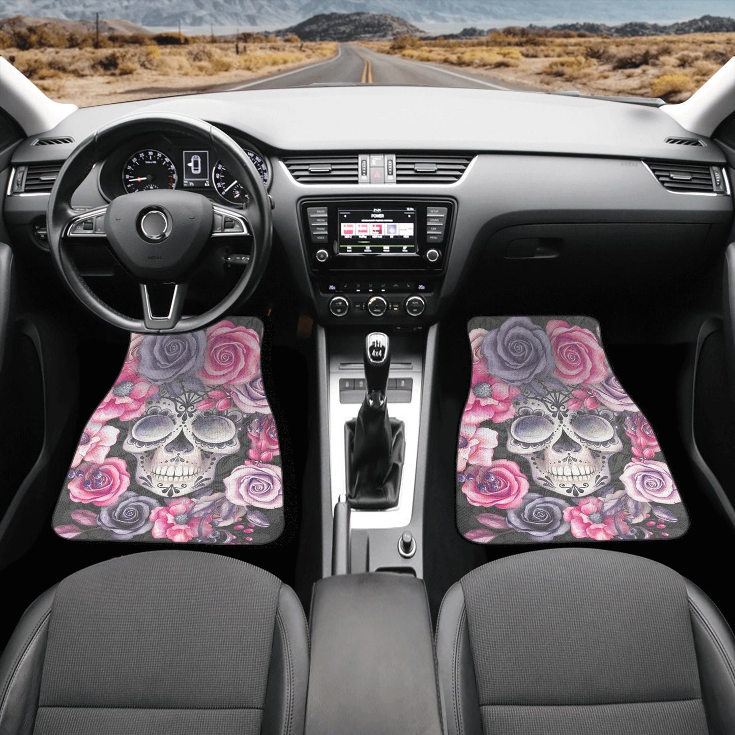 Flower Sugar skull Seat Covers for car mat flower skull car seat protector rose Mexican skull car mat candy skull car accessories seat cover