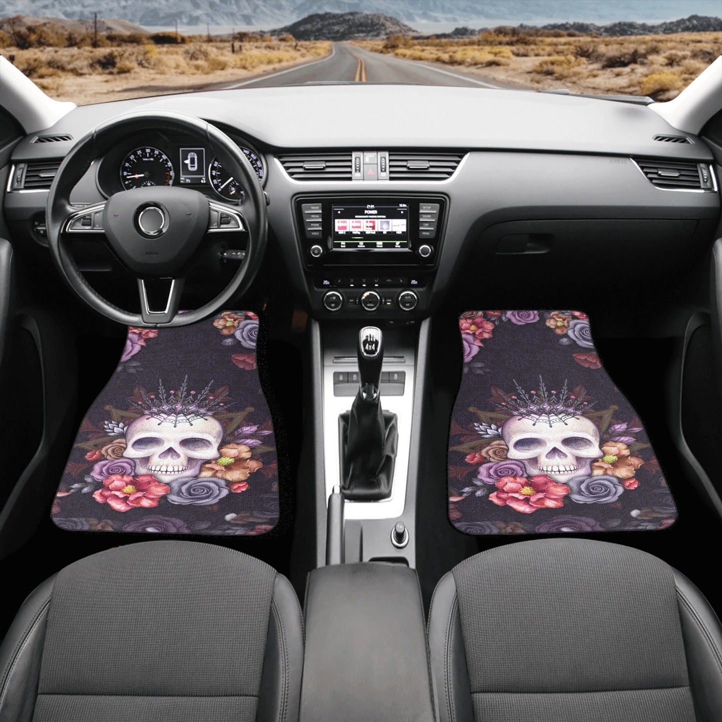 Skull Car Seat Cover car mat full set, Halloween car seat cover mat, KING skull seat cover for car gothic skull car mat seat protector cover