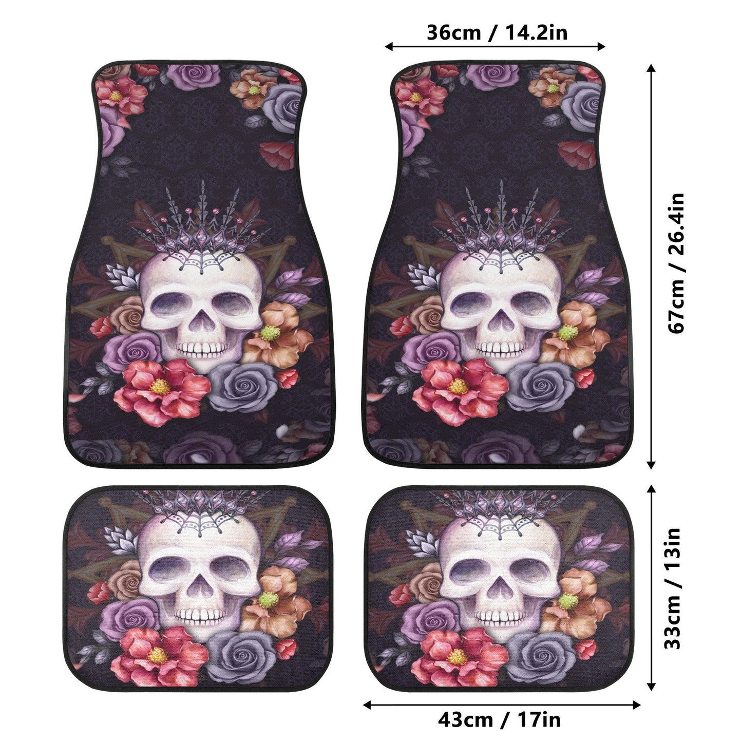 Skull Car Seat Cover car mat full set, Halloween car seat cover mat, KING skull seat cover for car gothic skull car mat seat protector cover