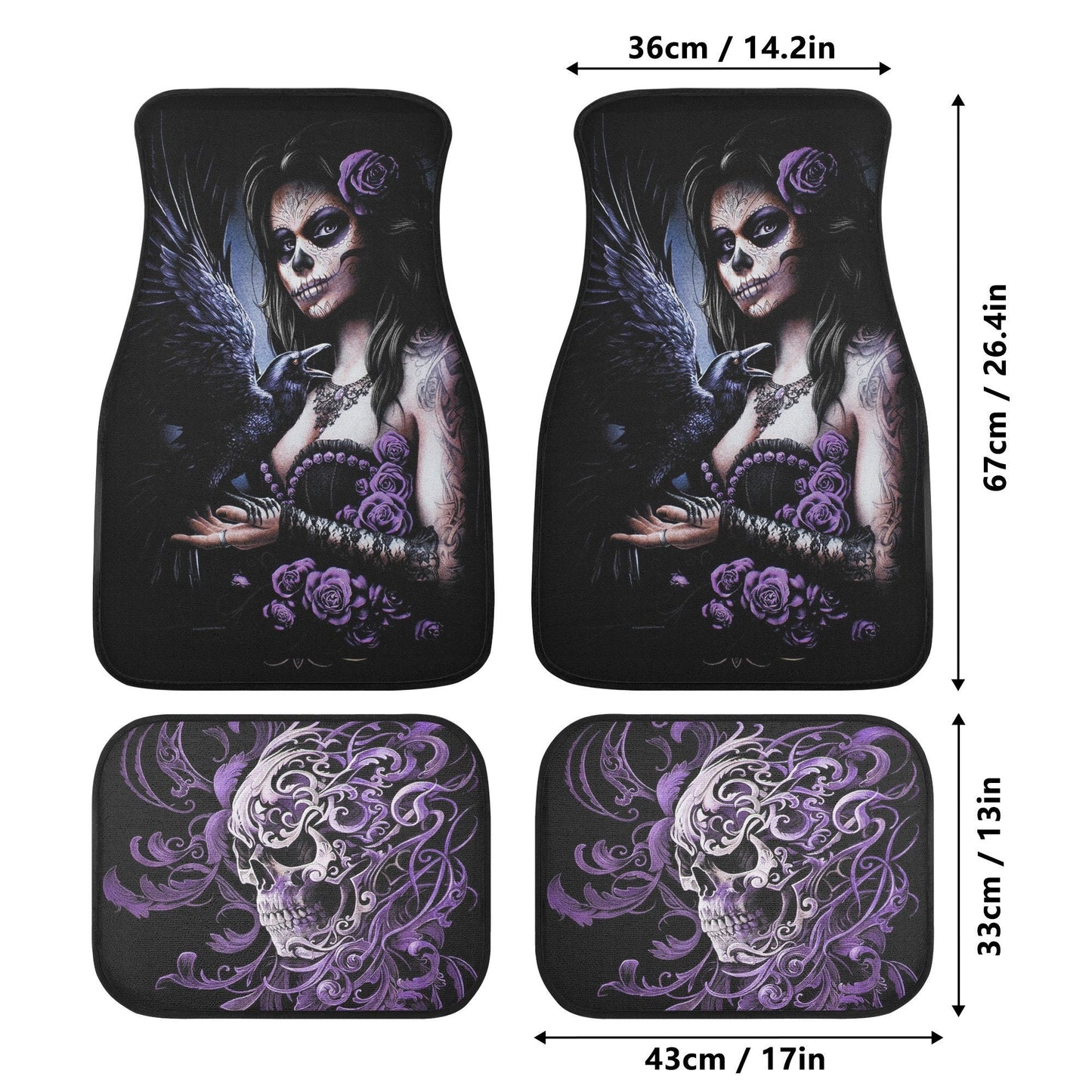 Girl Sugar skull Car Seat Covers car mat flower skull car seat protector rose Mexican skull car mat candy skull car accessories seat cover