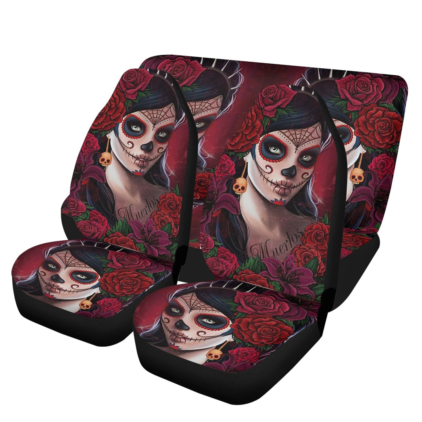 Girl Sugar skull Car Seat Covers car mat flower skull car seat protector Mexican skull girl car mat candy skull car accessories seat cover