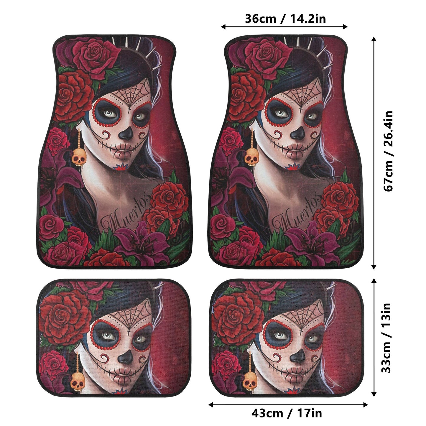 Girl Sugar skull Car Seat Covers car mat flower skull car seat protector Mexican skull girl car mat candy skull car accessories seat cover