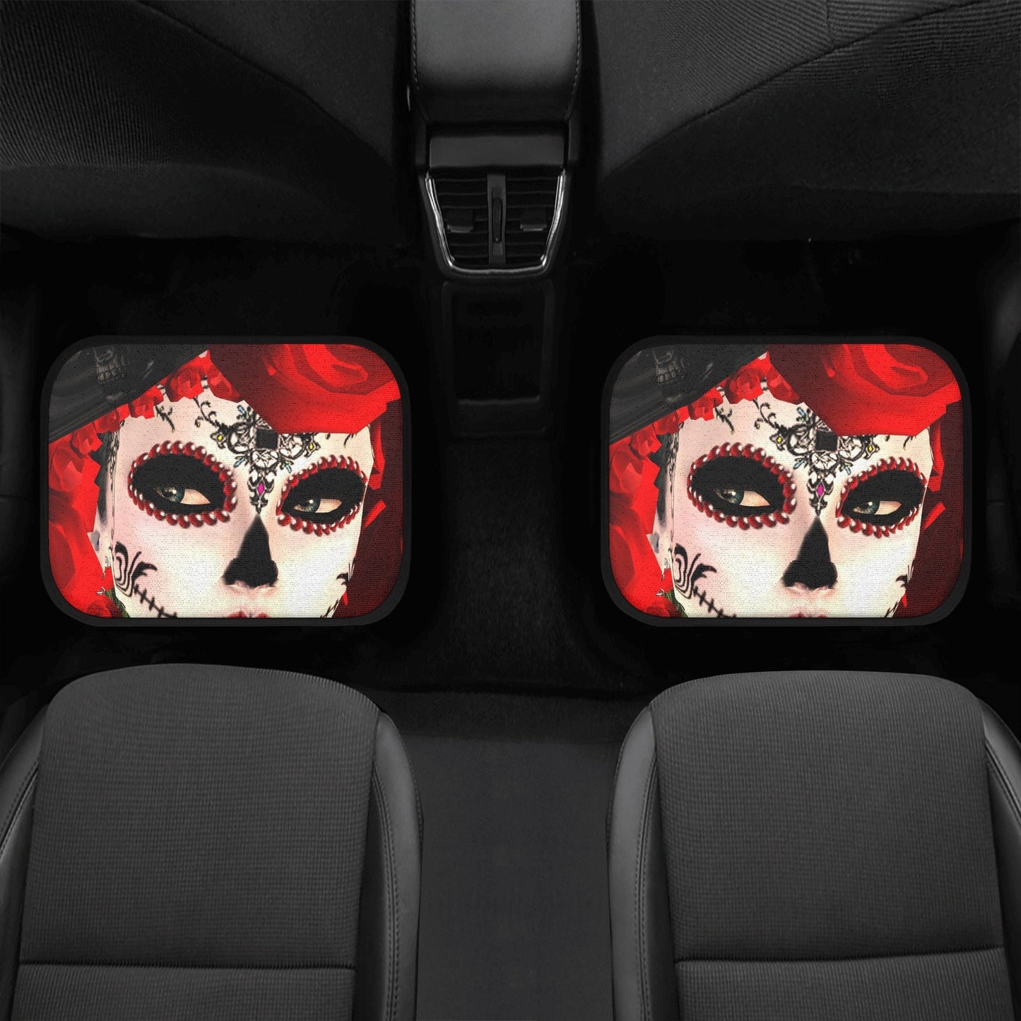 Girl Sugar skull Car Seat Covers car mat flower skull car seat protector Mexican skull girl car mat candy skull car accessories seat cover