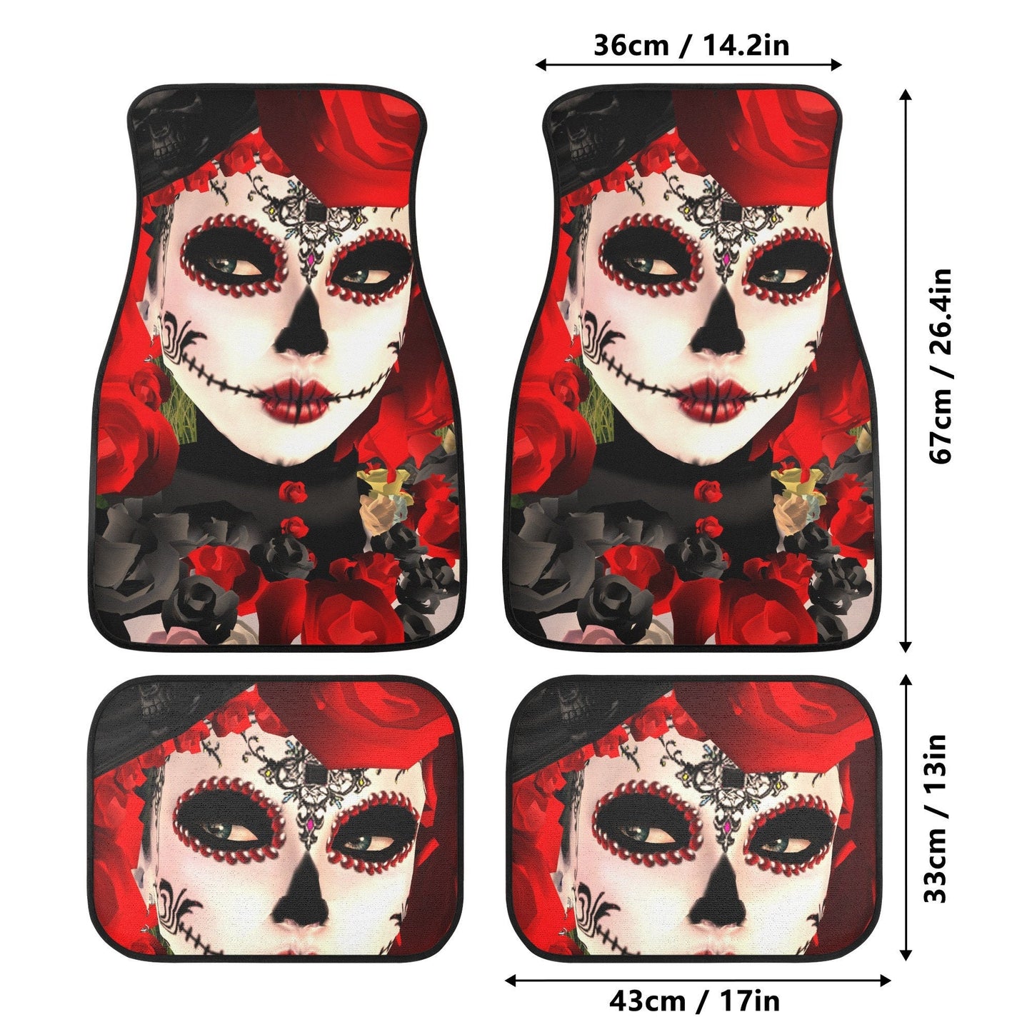 Girl Sugar skull Car Seat Covers car mat flower skull car seat protector Mexican skull girl car mat candy skull car accessories seat cover