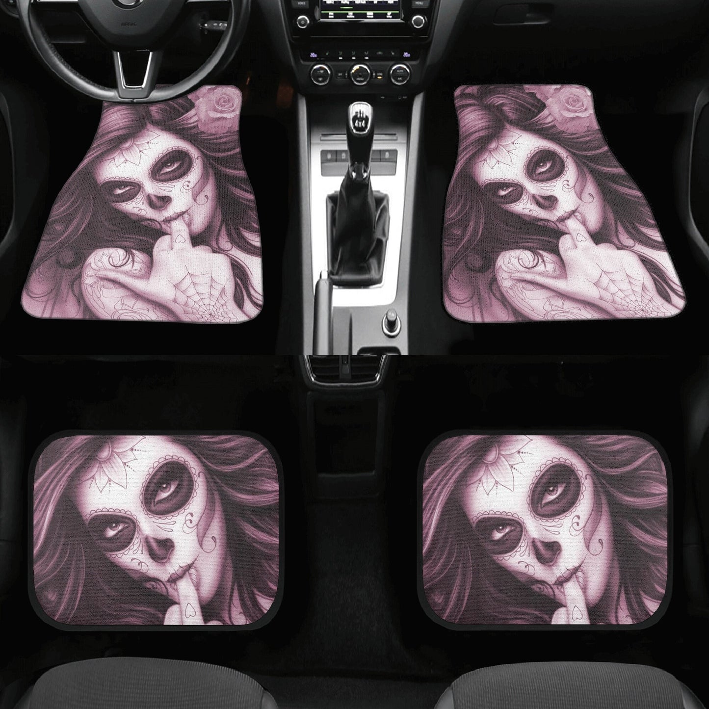 Mexico skull girl car seat cover, Sugar skull Car Seat Covers car mat flower skull car seat protector candy skull car accessories seat cover