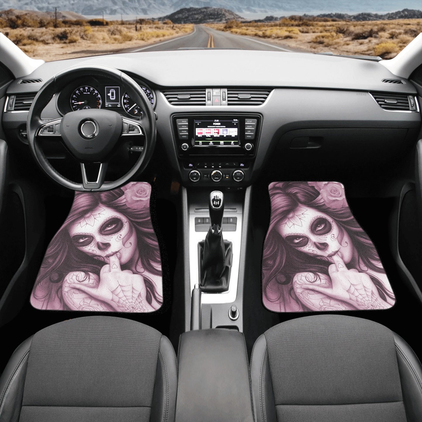 Mexico skull girl car seat cover, Sugar skull Car Seat Covers car mat flower skull car seat protector candy skull car accessories seat cover