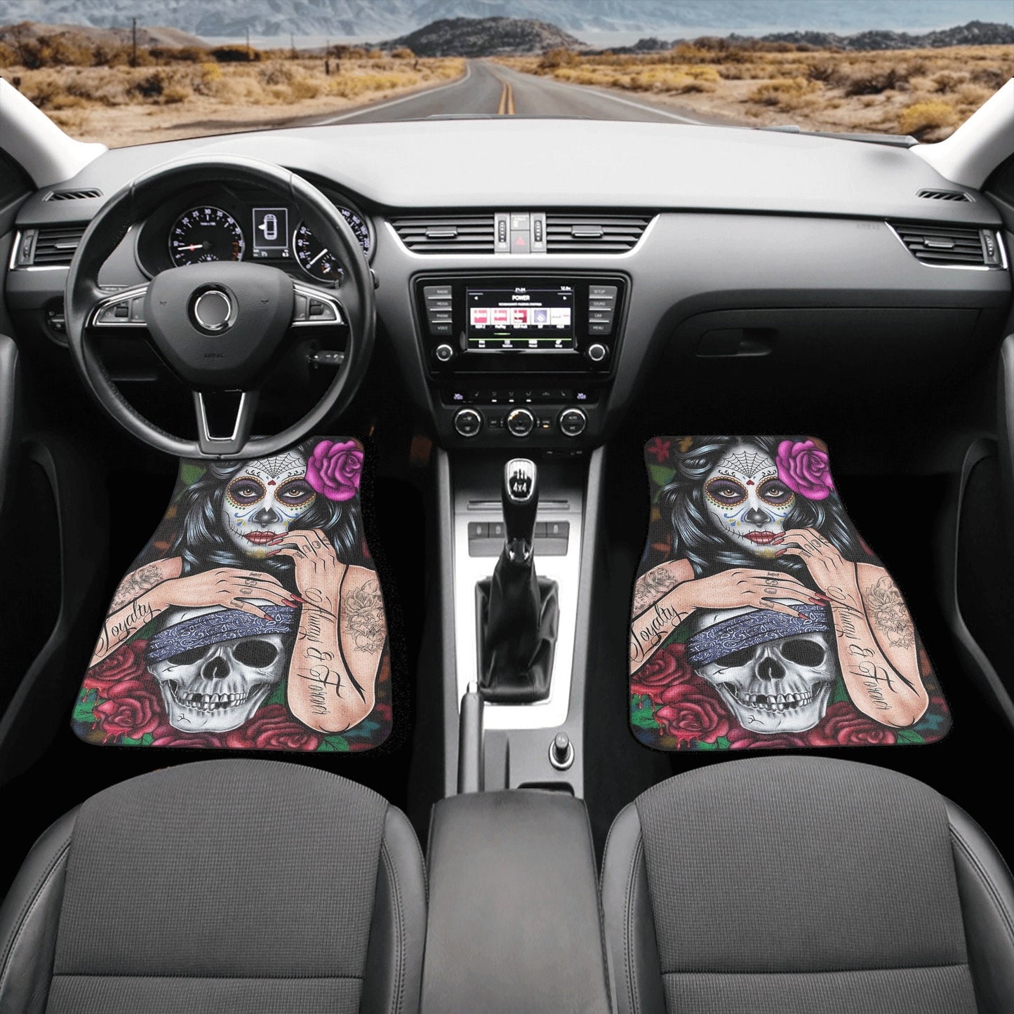 Sugar skull girl car seat cover, Sugar skull Car Seat Covers car mat flower skull car seat protector candy skull car accessories seat cover