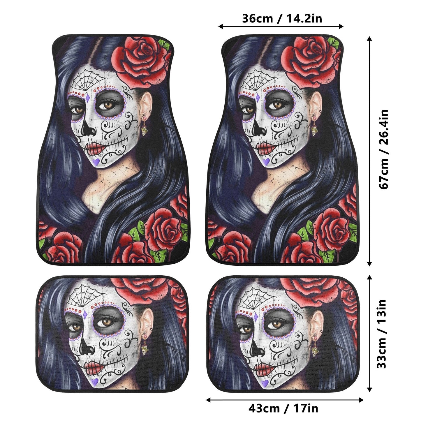 Sugar skull girl car seat cover, Sugar skull Car Seat Covers car mat flower skull car seat protector candy skull car accessories seat cover