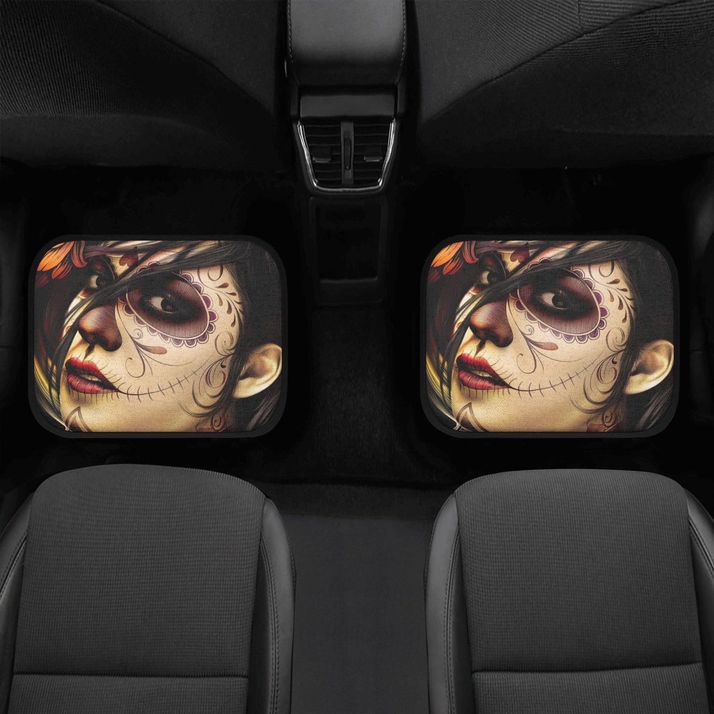 Sugar skull girl car seat cover, Sugar skull Car Seat Covers car mat flower skull car seat protector candy skull car accessories seat cover