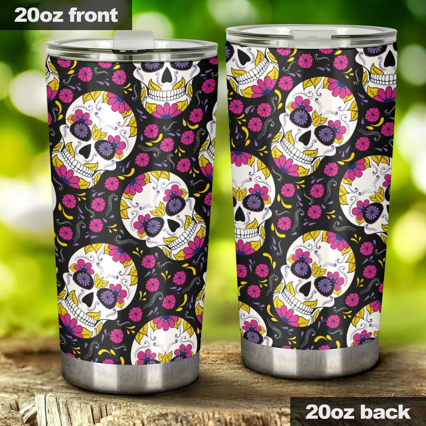 Dia de los muertos skull tumbler, sugar skull cup mug tumblr, Candy skull tumbler, skull tumbler mug cup, skeleton gothic mug cup tumbler
