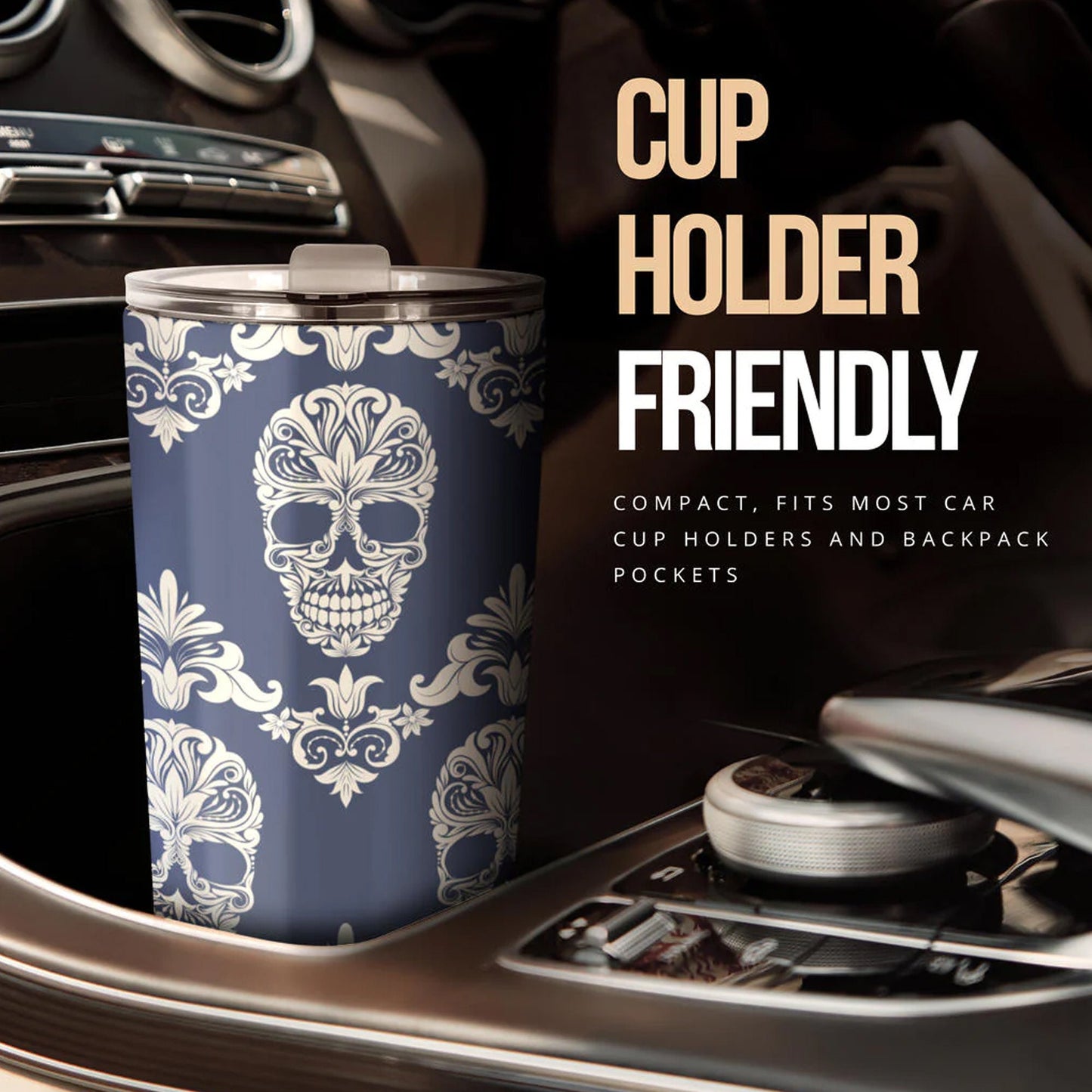 Candy skull tumbler, sugar skull cup mug tumbler, Day of the dead skull tumbler, skull tumbler mug cup, Mexican skull gothic mug cup tumbler