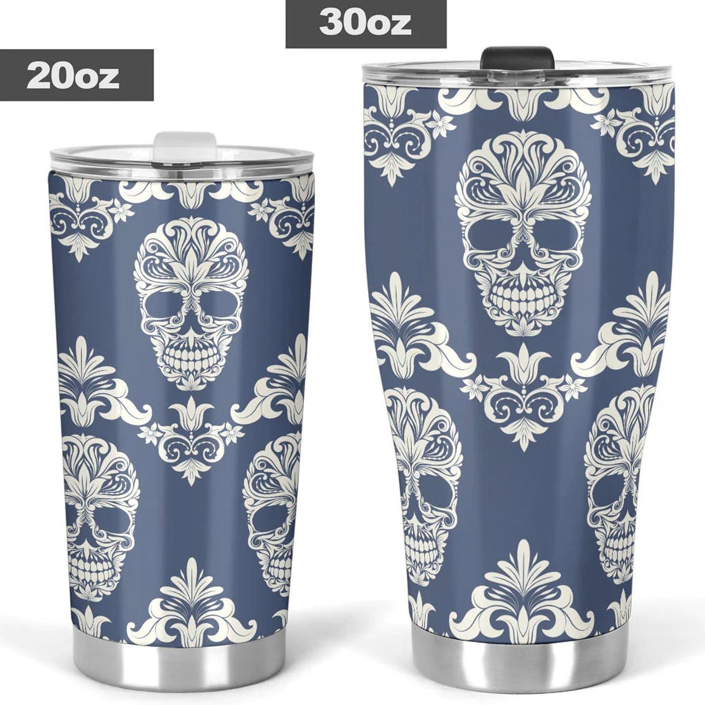 Candy skull tumbler, sugar skull cup mug tumbler, Day of the dead skull tumbler, skull tumbler mug cup, Mexican skull gothic mug cup tumbler