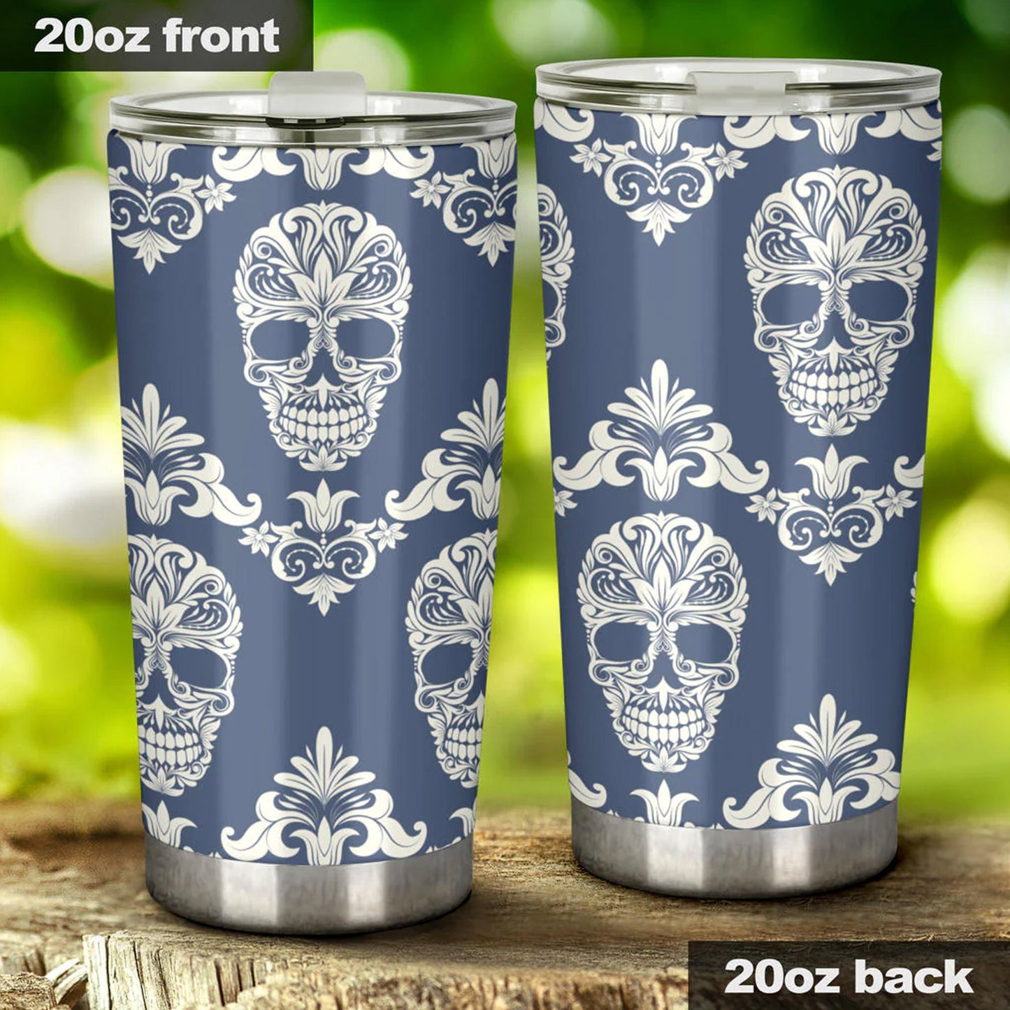 Candy skull tumbler, sugar skull cup mug tumbler, Day of the dead skull tumbler, skull tumbler mug cup, Mexican skull gothic mug cup tumbler