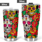 Candy skull tumbler, sugar skull cup mug tumbler, Dia de los muertos skull tumblr, skull tumbler mug cup, Candy skull gothic mug cup tumbler