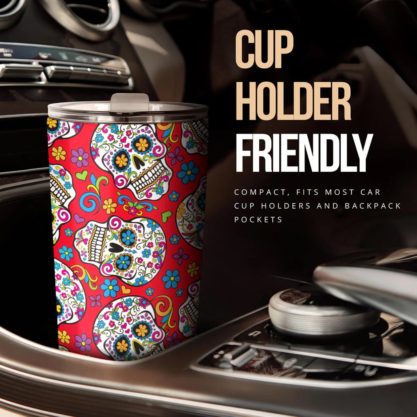 Candy skull tumbler, sugar skull cup mug tumbler, Dia de los muertos skull tumblr, skull tumbler mug cup, Candy skull gothic mug cup tumbler