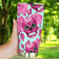 Floral skull tumbler, sugar skull cup mug tumbler, Dia de los muertos skull tumblr, skull tumbler mug cup, Day of the dead mug cup tumbler