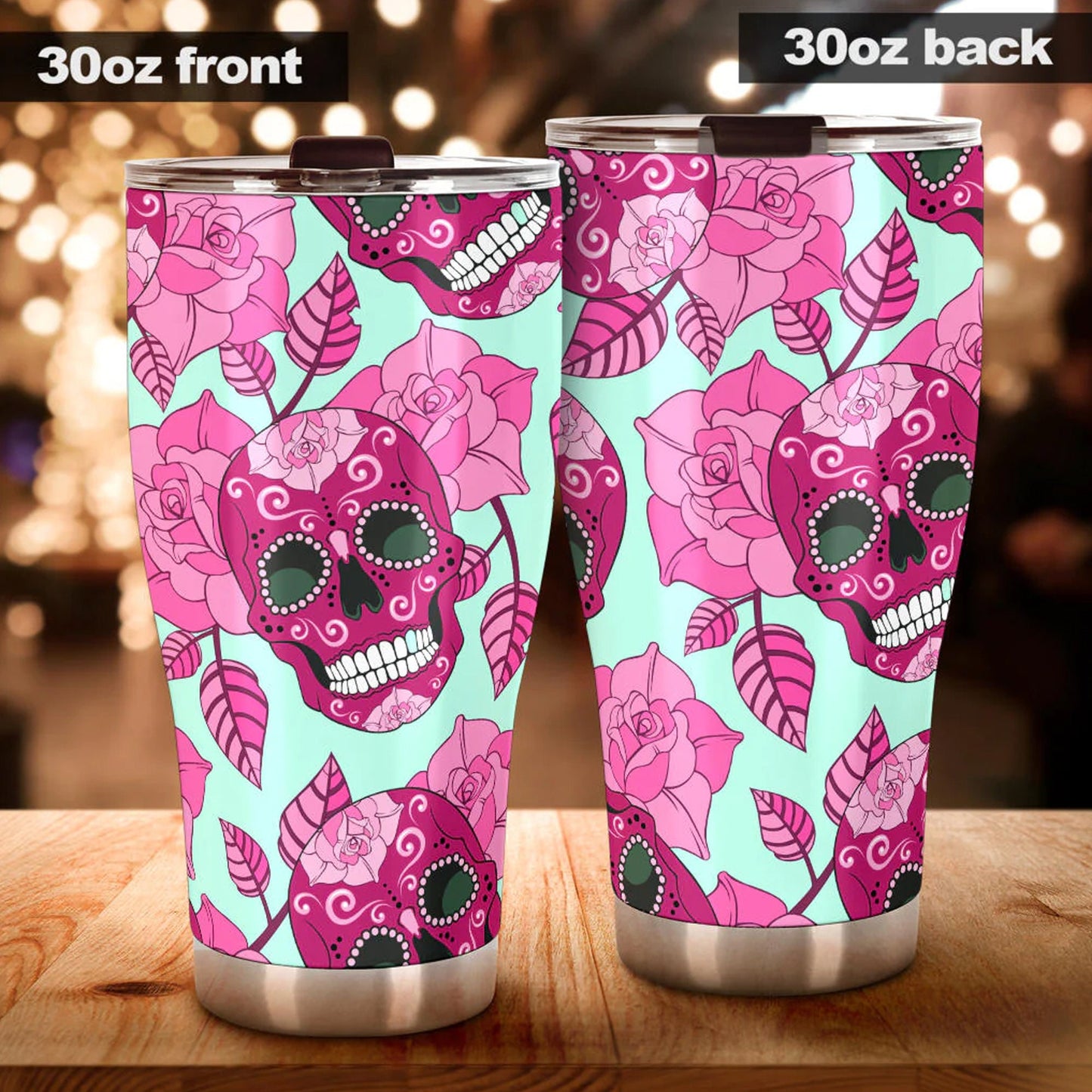 Floral skull tumbler, sugar skull cup mug tumbler, Dia de los muertos skull tumblr, skull tumbler mug cup, Day of the dead mug cup tumbler